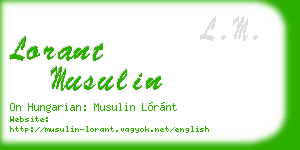 lorant musulin business card